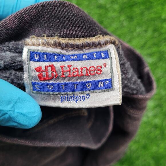 Vintage 90s Hanes USA Made Acid Wash Sweatshirt Womens XL Cinched Waist Slouchy - Picture 10 of 10